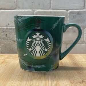 Starbucks Christmas Holiday 2020 Oversized Mug Coffee Cup Green Tree Lights 18oz